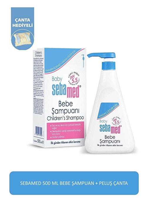 SEBAMED Günlük Kullanım Bebek Şampuanı 500 ml + Peluş Çanta