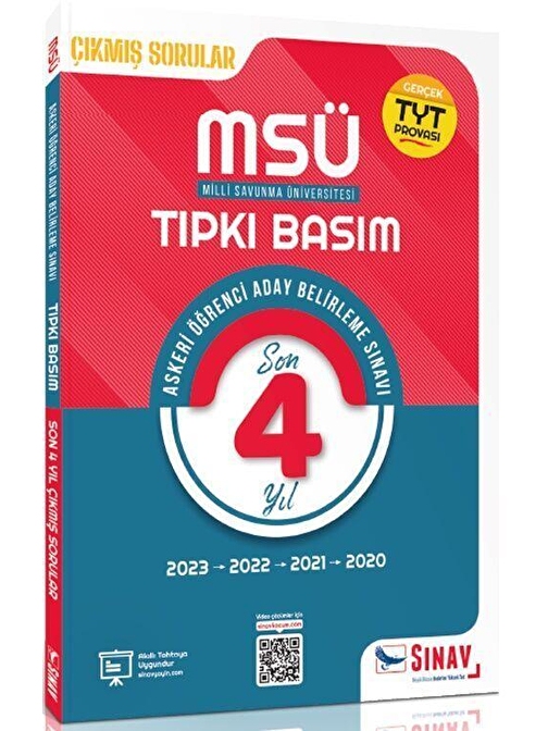 Sınav Yayınları MSÜ Tıpkı Basım Son 4 Yıl Çıkmış Çözümlü Sorular 2020 - 2023 Sınav Yayınları