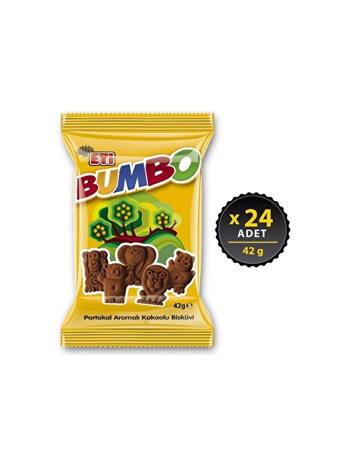 Eti Bumbo Portakal Aromalı Kakaolu Bisküvi 42 gr x 24 Adet