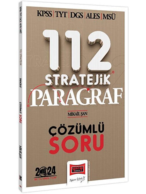 Yargı Yayınları Yargı 2024 KPSS TYT DGS ALES MSÜ 112 Stratejik Paragraf Mikail Şan Çözümlü Soru Bankası