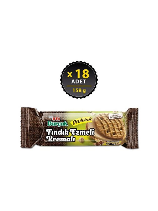 Eti Burçak Fındık Ezmeli Kremalı Proteinli 158 G X 18 Adet