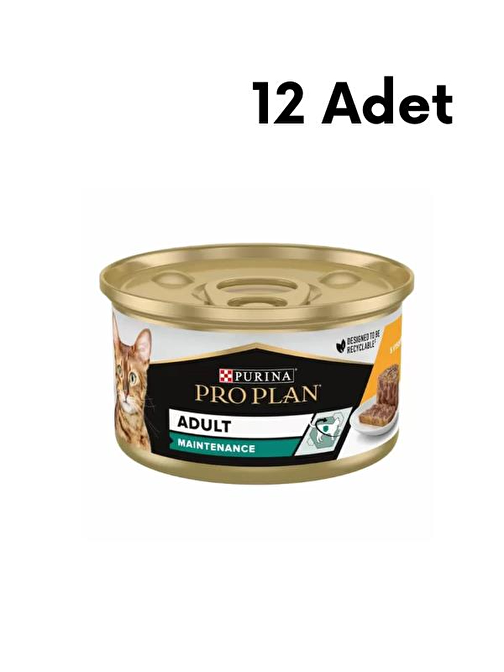 Pro Plan Yetişkin Tavuklu Kedi Konservesi 85 gr X 12