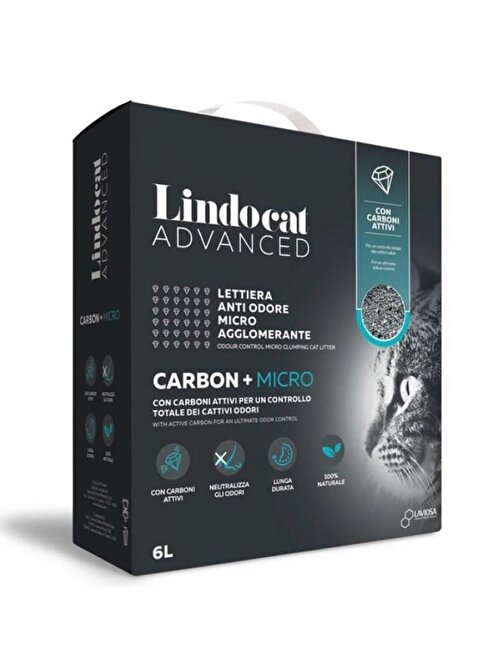 Lindocat Advanced Carbon + Micro Aktif Karbonlu Kedi Kumu 6 L