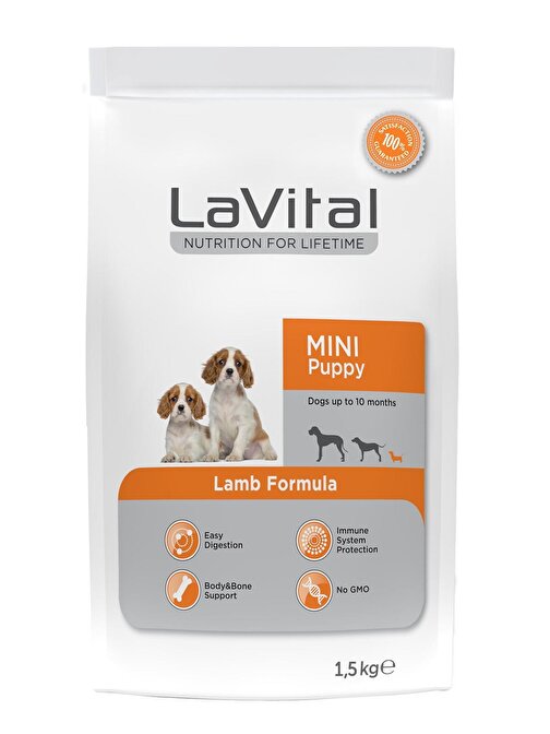 Lavital Mini Puppy Kuzu Etli Küçük Irk Yavru Köpek Maması 1.5 Kg