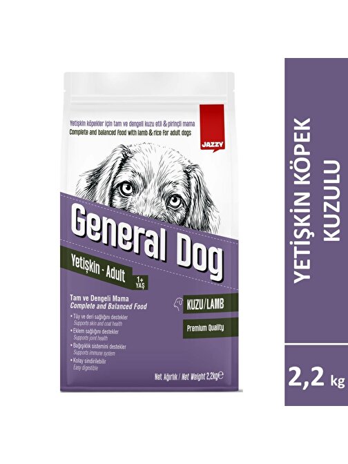Jazzy General Dog Yetişkin Köpek Maması Kuzulu 2.2 Kg