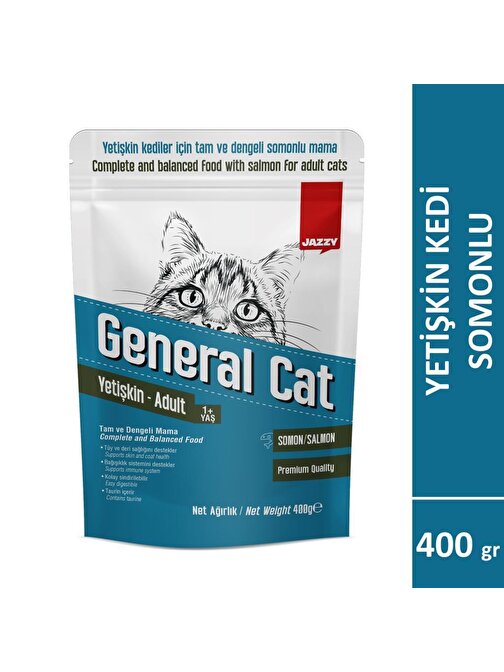 Jazzy General Cat Yetişkin Kedi Maması Somonlu 400 gr