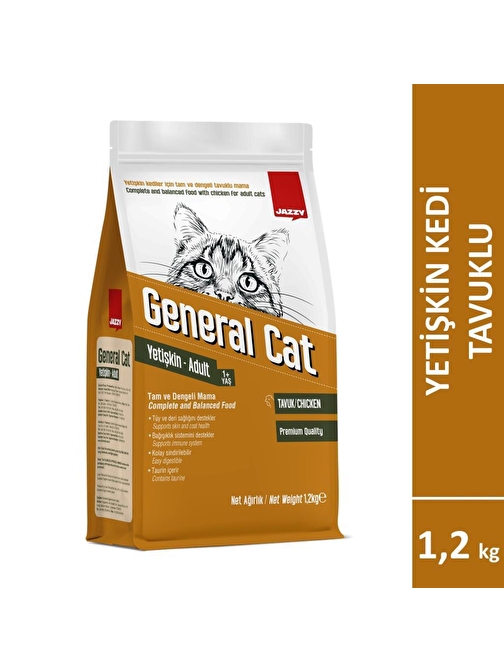 Jazzy General Cat Yetişkin Kedi Maması Tavuklu 1,2 Kg