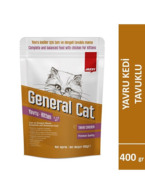 Jazzy General Cat Yavru Kedi Maması Tavuklu 400 gr