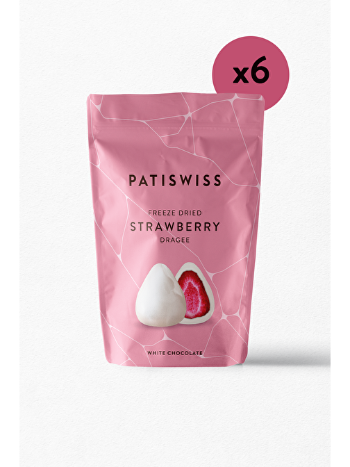 Patiswiss Beyaz Çikolatalı Çilek Draje 80G X 6 Adet