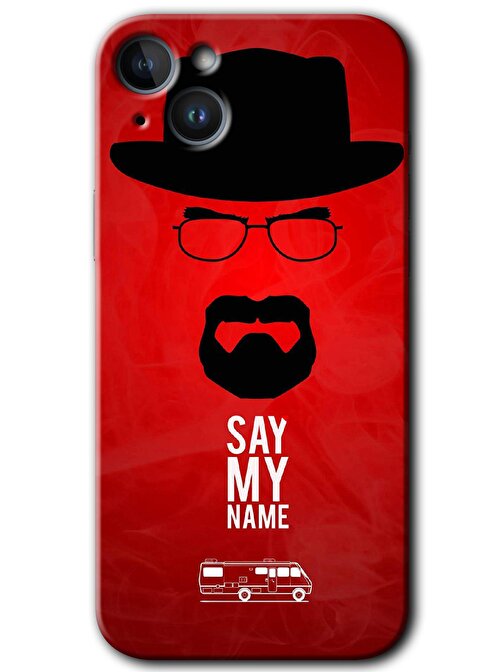 Gramaphone iPhone 14 Kılıf HD Desen Baskılı Arka Kapak + Kırılmaz Cam - Say My Name