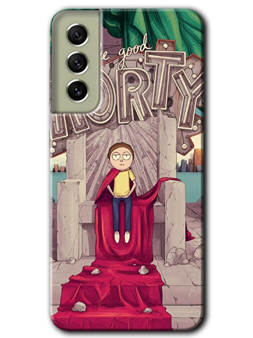 Gramaphone Galaxy S21 FE Kılıf HD Desen Baskılı Arka Kapak + Kırılmaz Cam - Morty