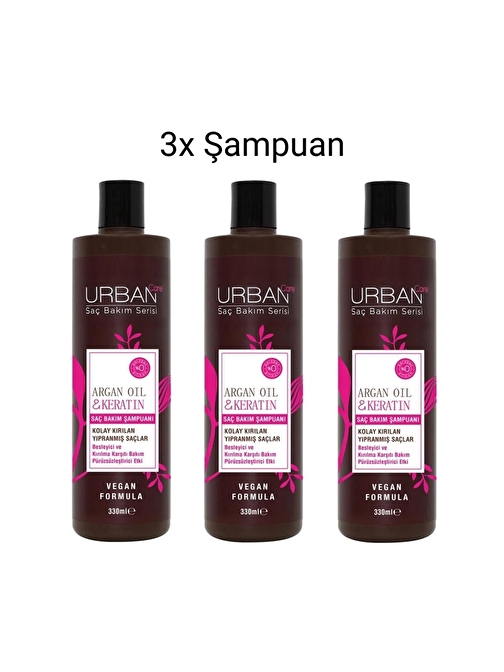 Argan&keratin Şampuan 330ml 3'lü Set