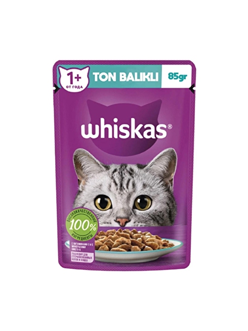 Whiskas Ton Balıklı Pouch Yetişkin Kedi Konservesi 12 Adet 85 Gr