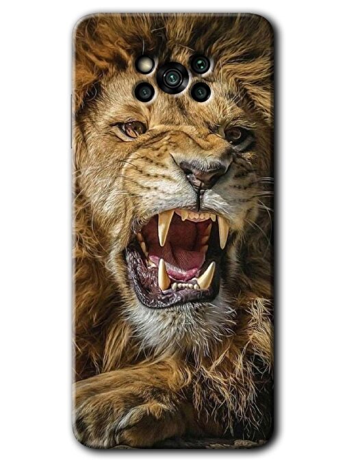 Gramaphone Poco x3 Pro Kılıf HD Desen Baskılı Arka Kapak + Kırılmaz Cam - Lion King