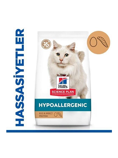 Hills Hypoallergenic Yumurta Ve Larva Proteinli Yetişkin Kedi Maması 7 Kg