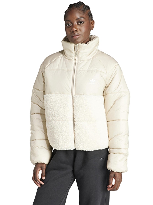 adidas Bej Kadın Dik Yaka Mont IS5256-POLAR JACKET