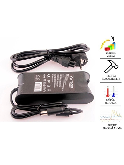 Compaxe CLD-503 90W 19.5V 4.62A 7.4-5.0 İğneli Dell Notebook Adaptörü