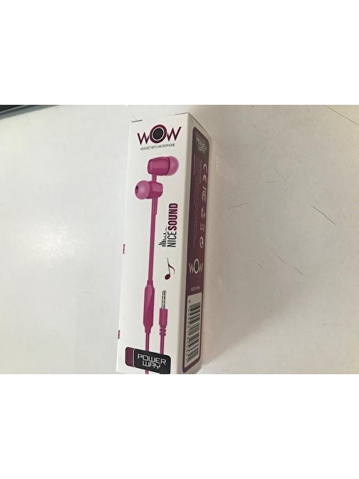 Powerway Wow Pink Kulak İçi Mikrofonlu Ses Kontrolli Kulaklık