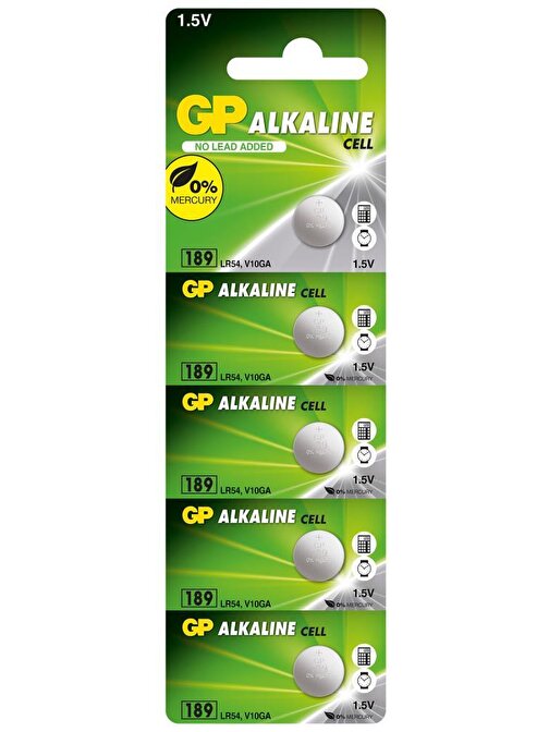 Gp Gp189-C5 Lr54 Alkalin Düğme Pil 5'li Paket