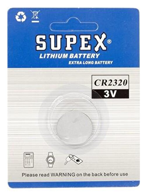 Supex Cr2320 3V Lityum Tekli Paket Pil