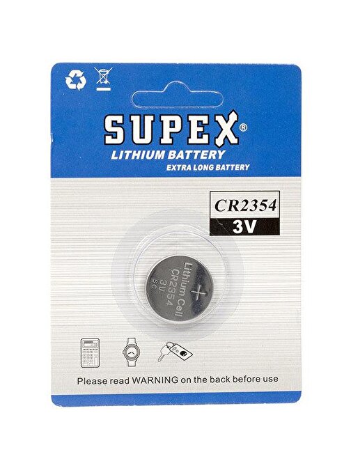 Supex Cr2354 3V Lityum Tekli Paket Pil
