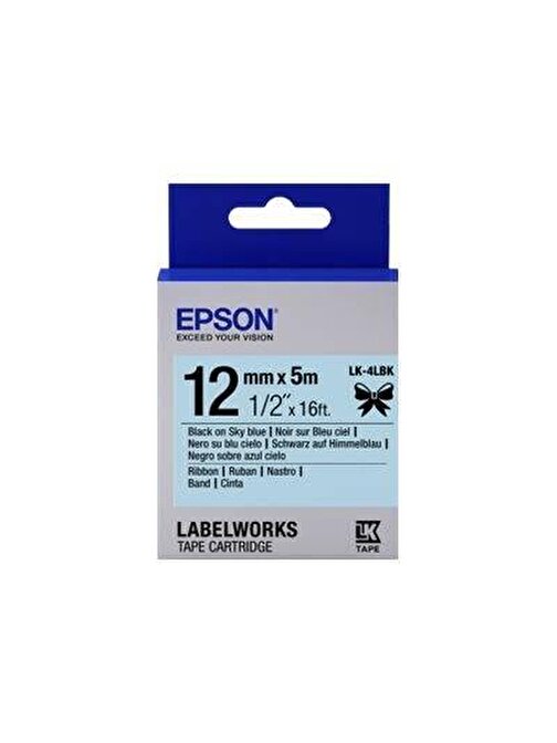 Epson LK-4WLN Beyaz Üzeri Mavi 12MM 9mt Etiket