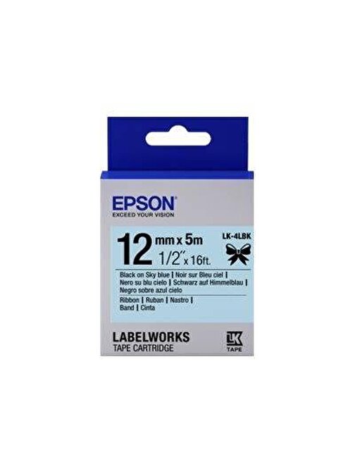 Epson LK-4YBF Flour Sarı Üzeri Siyah 12MM 9mt Etiket