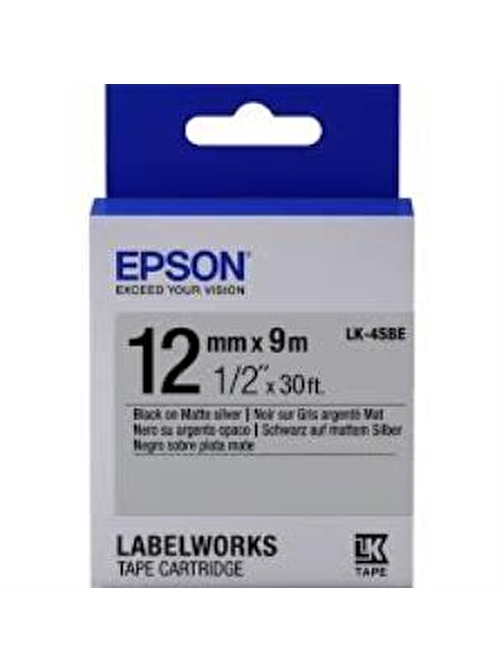 Epson LK-4TBN Cleart Siyah Üzeri Beyaz 12MM 9mt Etiket