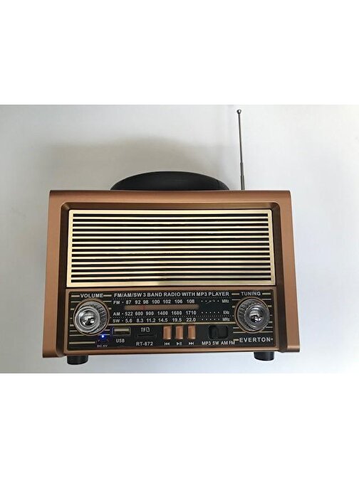 Everton Rt-872Bt Bluetooth Fm-Usb-Tf Card Şarjlı Nostaljik Radyo