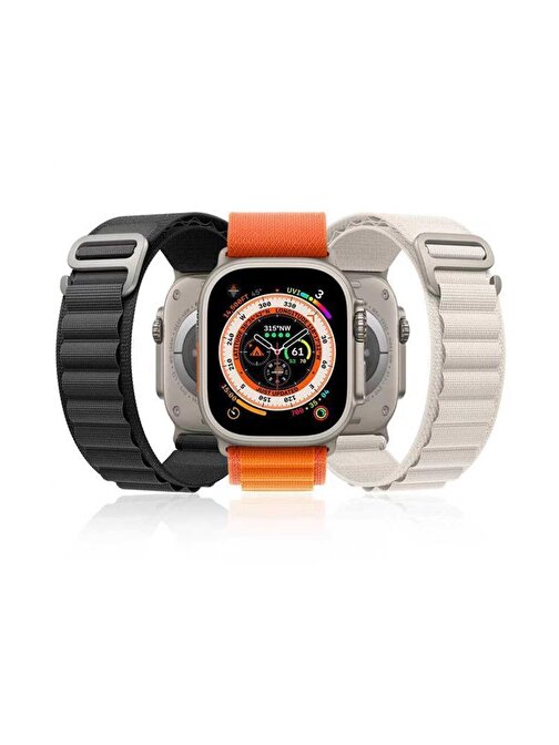 Apple Watch 44mm Renkli ​​​​KRD - 74 Hasır Tokalı Kordon