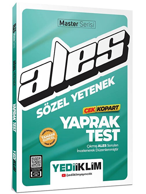 Yediiklim Yayınları 2024 Ales Sözel Yetenek Çek Kopart Yaprak Test