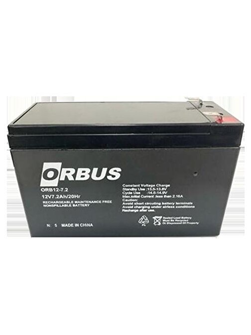 Orbus Energy Orb-12V 7Ah Bakımsız Kuru Akü 150-65-90Mm 2 Kg