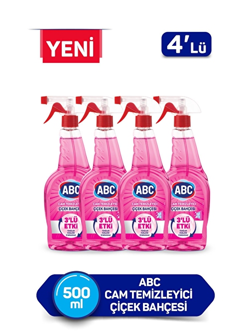 ABC Sıvı Cam Temizleyici Çiçek Bahçesi 500ml x4