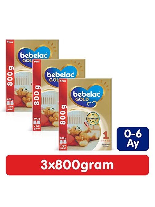Bebelac 1 Gold 0-6 Ay 800 gr Bebek Devam Sütü 3'lü Paket