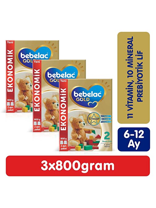 Bebelac 2 Gold 6-12 Ay 3x800 gr Bebek Devam Sütü