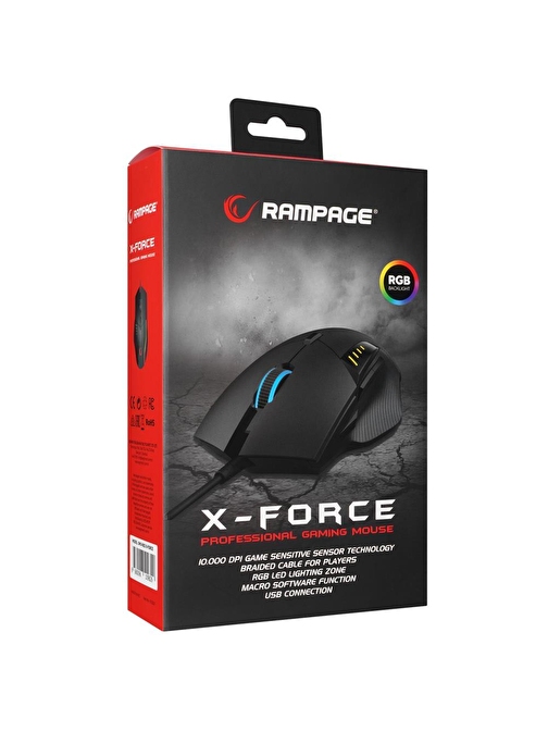 Rampage SMX-R83 X RGB 1000 DPI Kablosuz Joystick Siyah Optik Led Gaming Mouse