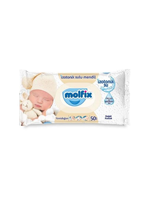 Molfix İzotonik Sulu Yenidoğan 50 Yaprak Islak Mendil