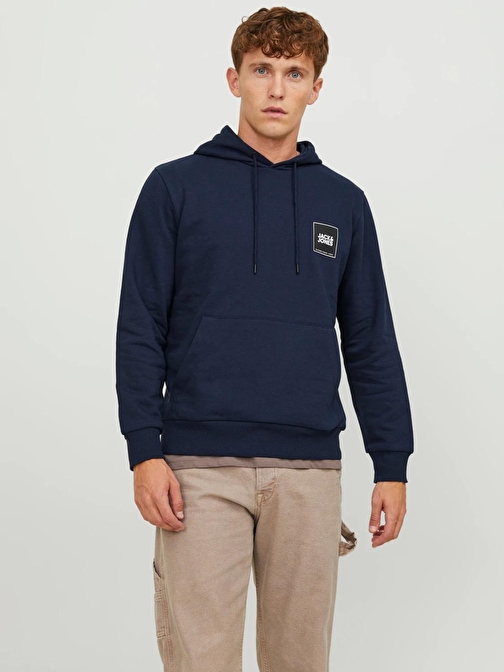 Jack&Jones Kapüşonlu Lacivert Erkek Sweatshirt 12251998