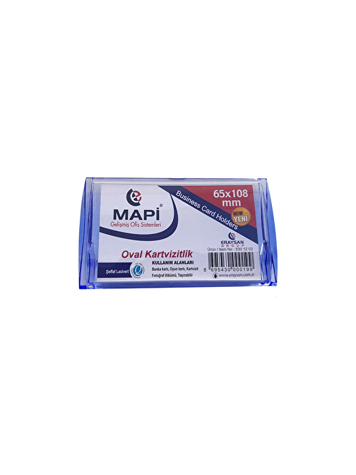 MAPİ DİKDÖRTGEN KARTVİZİTLİK OVAL ŞEFFAF LACİVERT 65X108