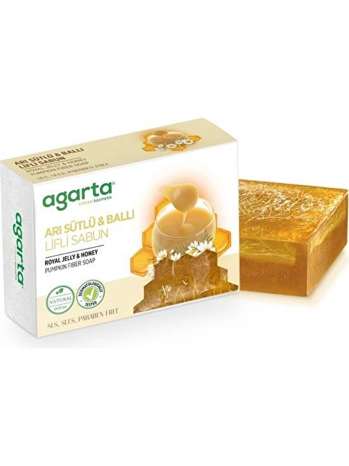 Agarta Doğal Arı Sütlü Ballı Lifli El Yapımı Sabun 150 Gr