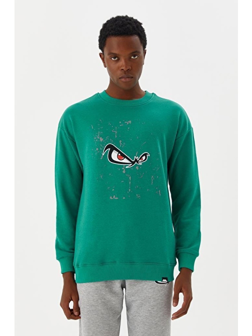 No Fear Erkek Sweatshirt Yeşil M500235 Yeşil M