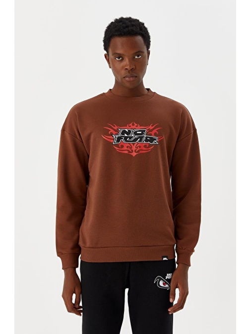 No Fear Erkek Sweatshirt Kahverengi M500242 Kahverengi L