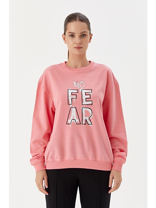 No Fear Kadın Sweatshirt Pembe 72500 Pembe M