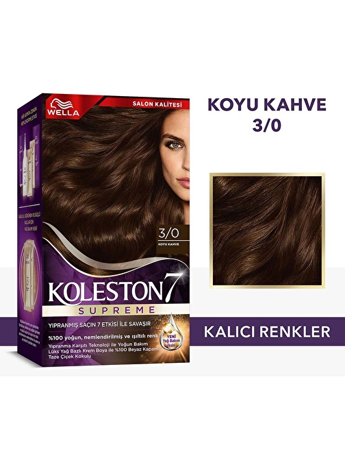 Wella Koleston Supreme Saç Boyası 3/0 Koyu Kahve