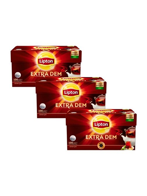 Lipton Extra Dem Demlik Poşet Çay 100'lü x 3 Adet