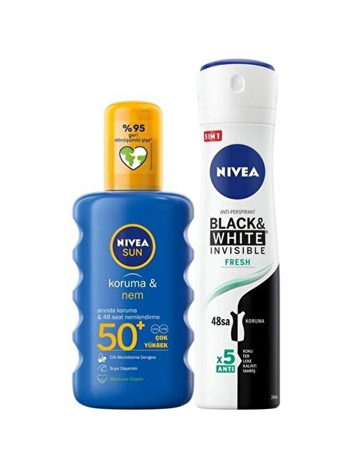 Nivea Güneş Koruyucu & Nemlendirici Sprey Gkf 50 200 ml + B&W Fresh Kadın Deo 150 ml