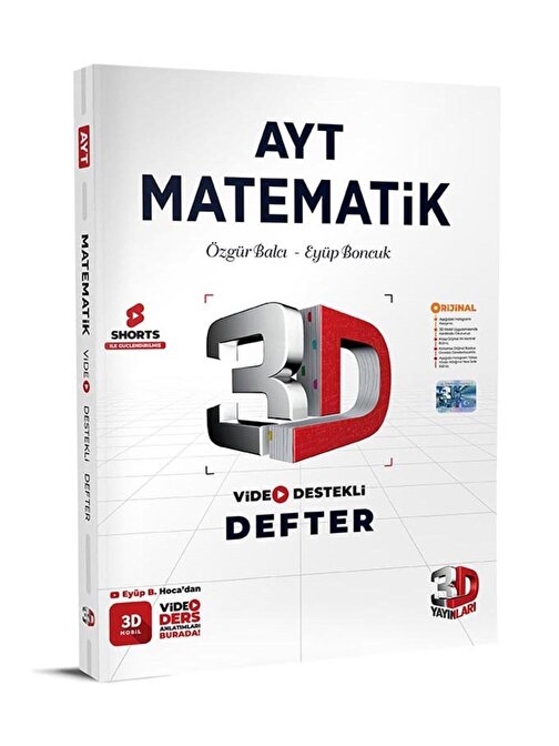 3D Ayt Matematik Defter Video Destekli