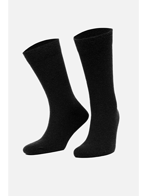 Aytuğ Erkek Lambswool (Koyun Yünü) Tekli Siyah Soket Çorap - A-25094-S