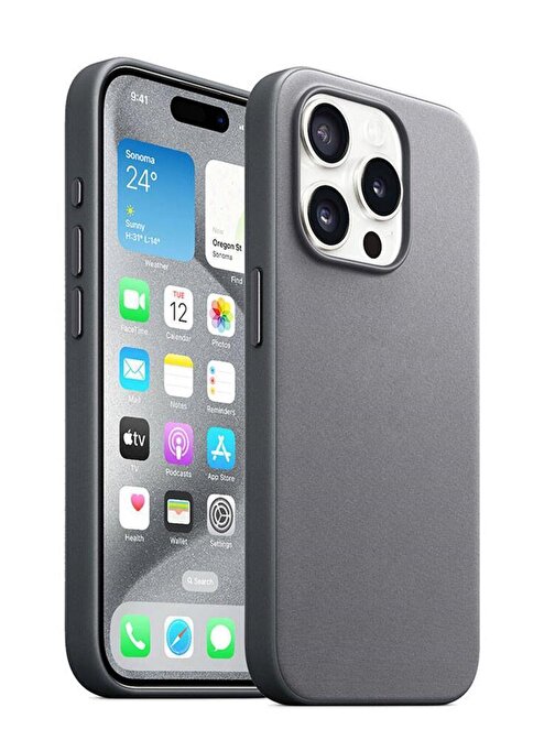 Musal iPhone 15 Pro Kılıf Mikro Fiber Optimal Kamera Çıkıntılı Kapak