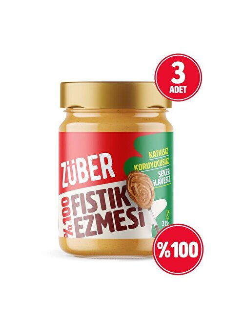 Züber %100 Fıstık Ezmesi 315 Gr X 3 Adet